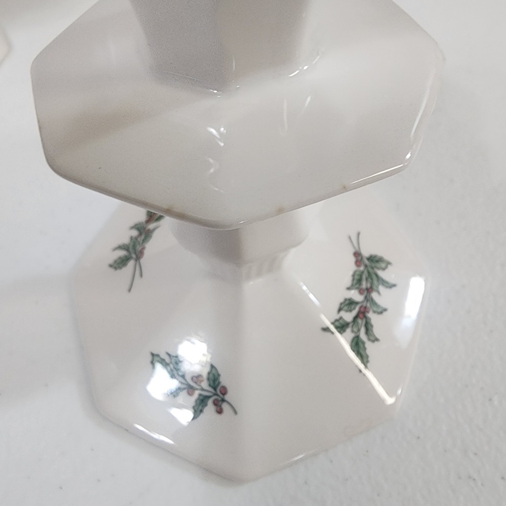 Pair of Nikko Japan Christmastime Candlestick Holders Holiday Decor Christmas - Picture 9 of 10
